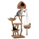 EcoPawPaw Luxury Natural Wood Cat Tree 180cm | Multi-Cat Tower