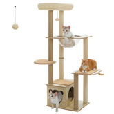Wood Cat Tree Tower Scratching Post(135 cm)