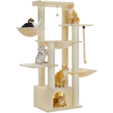 Ecopawpaw XXL Cat Tree for Large Cats 170CM – Heavy Duty Cat Tower with Extra Thick Sisal Posts, Hammocks, Condo & Large Platforms for Maine Coons