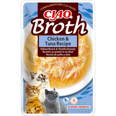 CIAO Broth Cat Food Pouches – Hydrating Chicken & Seafood Broth Wet Cat Treats with Real Shredded Meat