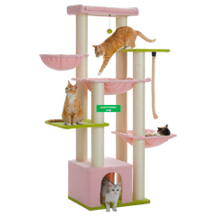 Ecopawpaw XXL Cat Tree for Large Cats 170CM – Heavy Duty Cat Tower with Extra Thick Sisal Posts, Hammocks, Condo & Large Platforms for Maine Coons