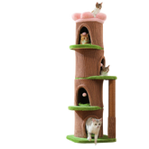 EcoPawPaw Forest Cat Tree Tower with Flower Perch