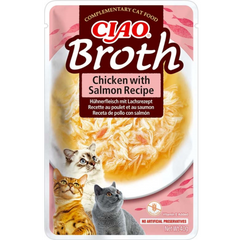 CIAO Broth Cat Food Pouches – Hydrating Chicken & Seafood Broth Wet Cat Treats with Real Shredded Meat