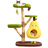 EcoPawPaw Natural Wood Cat Tree – A Little Fruit Paradise for Your Cat!