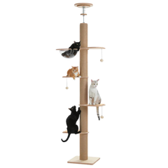 EcoPawPaw Solid Wood Floor-to-Ceiling Cat Tree