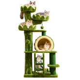 EcoPawPaw Lotus Forest Cat Tree – 204 cm Tall Multi-Level Cat Tower with Lotus Beds, Cat Cave & Sisal Scratching Posts