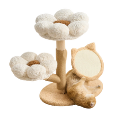 EcoPawPaw Four Seasons Bloom™ Solid Wood Cat Tree
