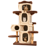EcoPawPaw Treehouse MAX – XXL Natural Wood Cat Tree 177 cm