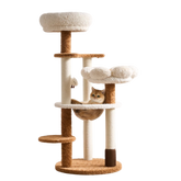 EcoPawPaw 128cm Flower Cat Tree with Transparent Hammock & Sisal Scratching Posts