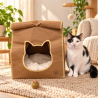 EcoPawPaw Personalised Kraft Paper Cat House – Eco-Friendly, Waterproof & Cozy