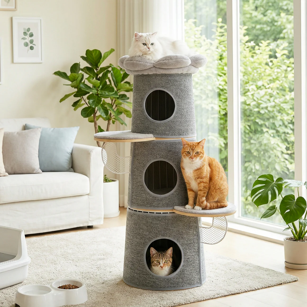 EcoPawPaw Modern Open-Air Cat Tower
