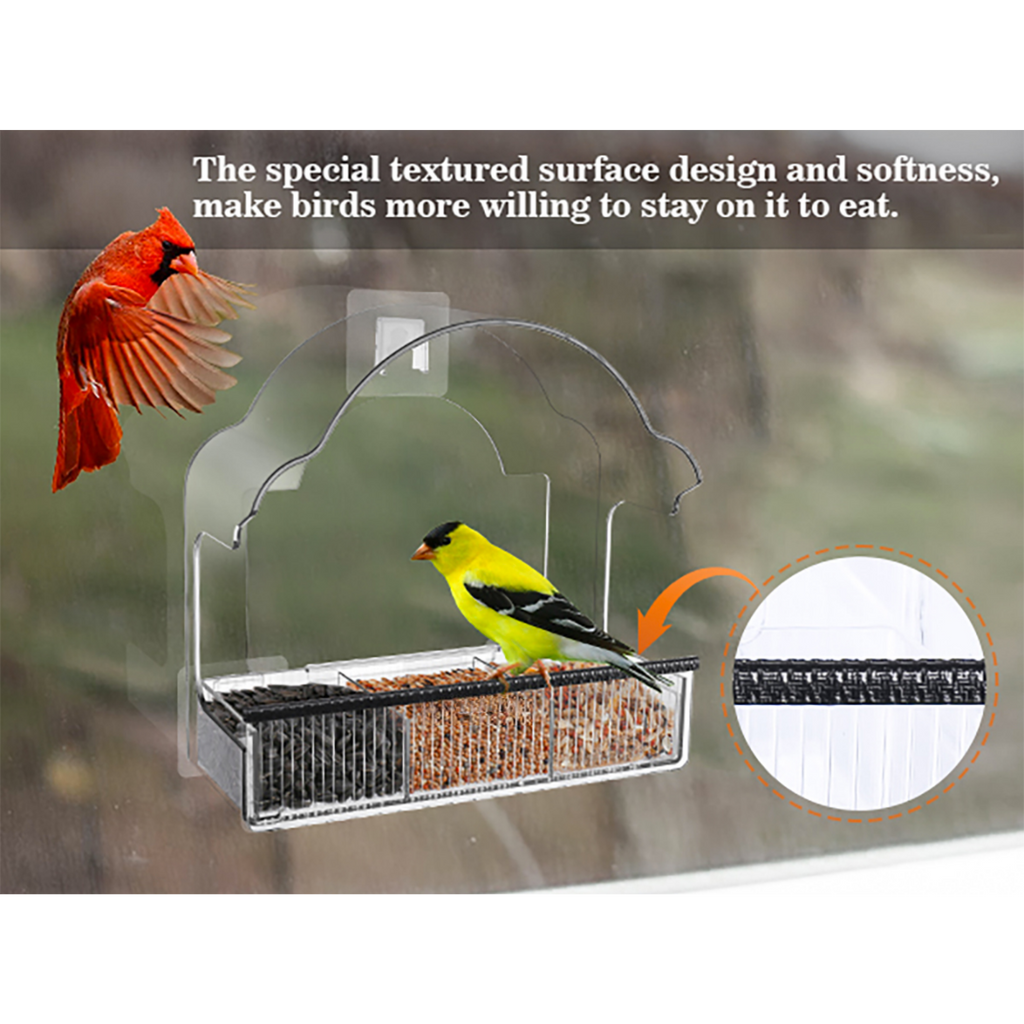 EcoPawPaw Clear Window Bird Feeder– Acrylic Weatherproof Bird Feeder for Outdoor Bird Watching