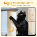 Ecopawpaw XXL Cat Tree for Large Cats 170CM – Heavy Duty Cat Tower with Extra Thick Sisal Posts, Hammocks, Condo & Large Platforms for Maine Coons