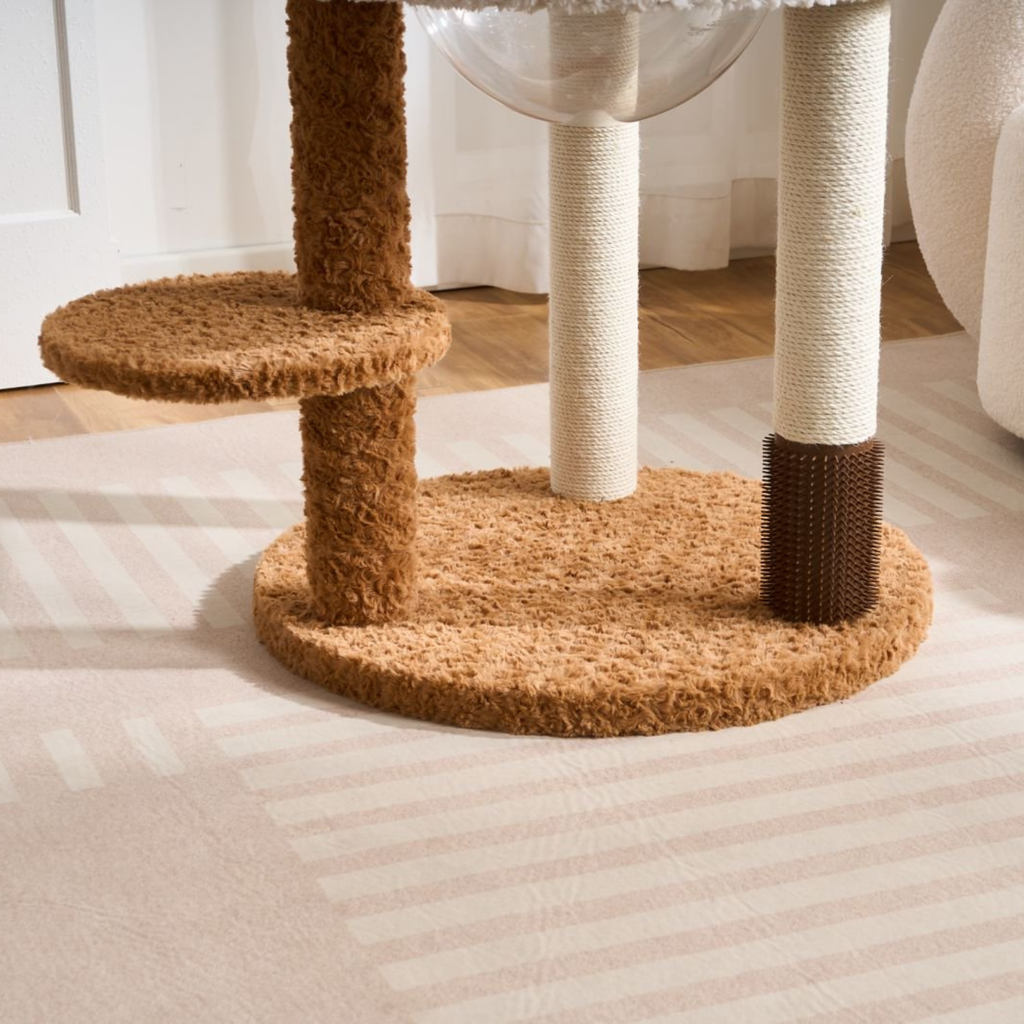 EcoPawPaw 128cm Flower Cat Tree with Transparent Hammock & Sisal Scratching Posts