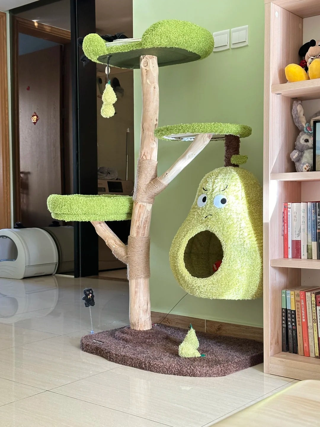 EcoPawPaw Natural Wood Cat Tree – A Little Fruit Paradise for Your Cat!