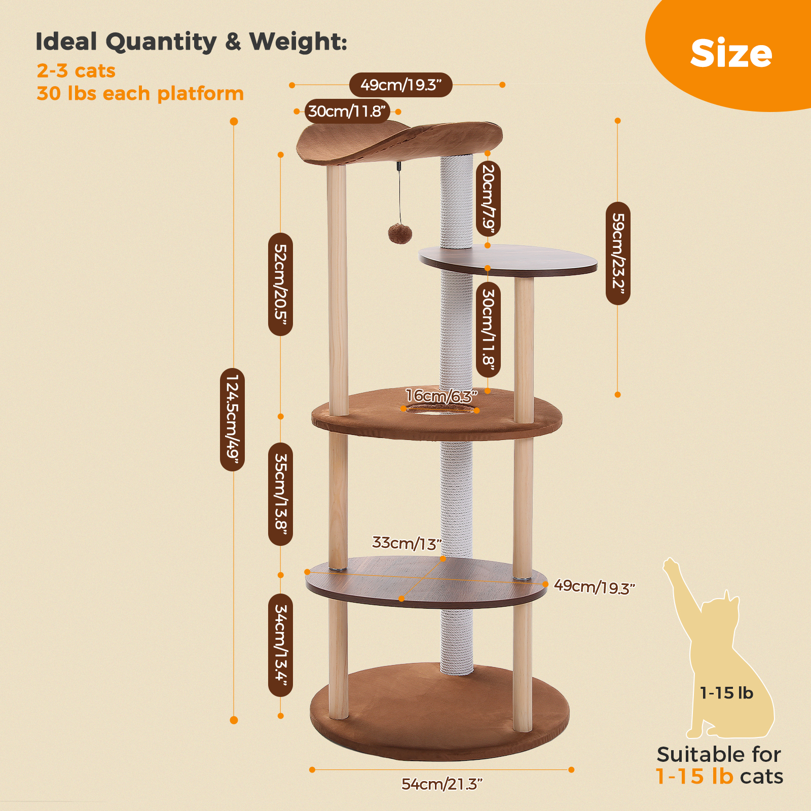 Japanese Minimalist Wooden Cat Tree