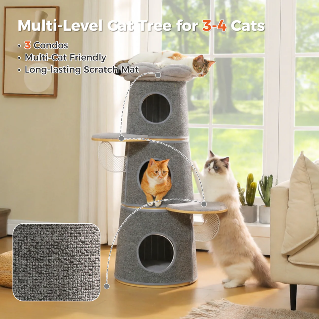 EcoPawPaw Modern Open-Air Cat Tower
