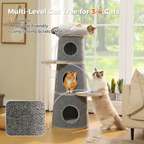 EcoPawPaw Modern Open-Air Cat Tower