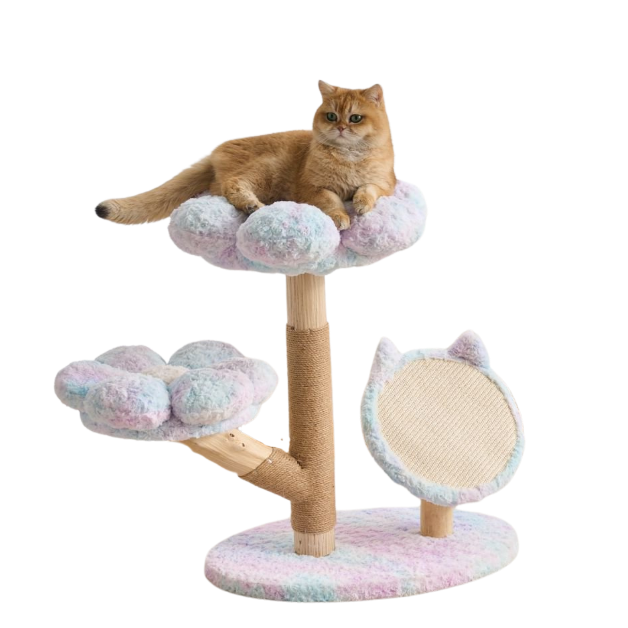 EcoPawPaw Four Seasons Bloom™ Solid Wood Cat Tree