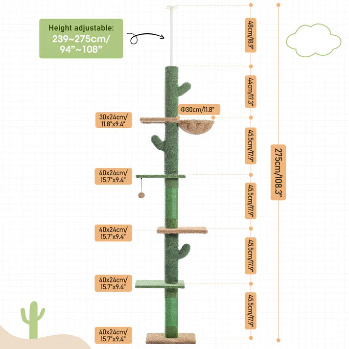 Cactus Floor to Ceiling Cat Tree
