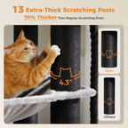 Ecopawpaw XXL Cat Tree for Large Cats 170CM – Heavy Duty Cat Tower with Extra Thick Sisal Posts, Hammocks, Condo & Large Platforms for Maine Coons