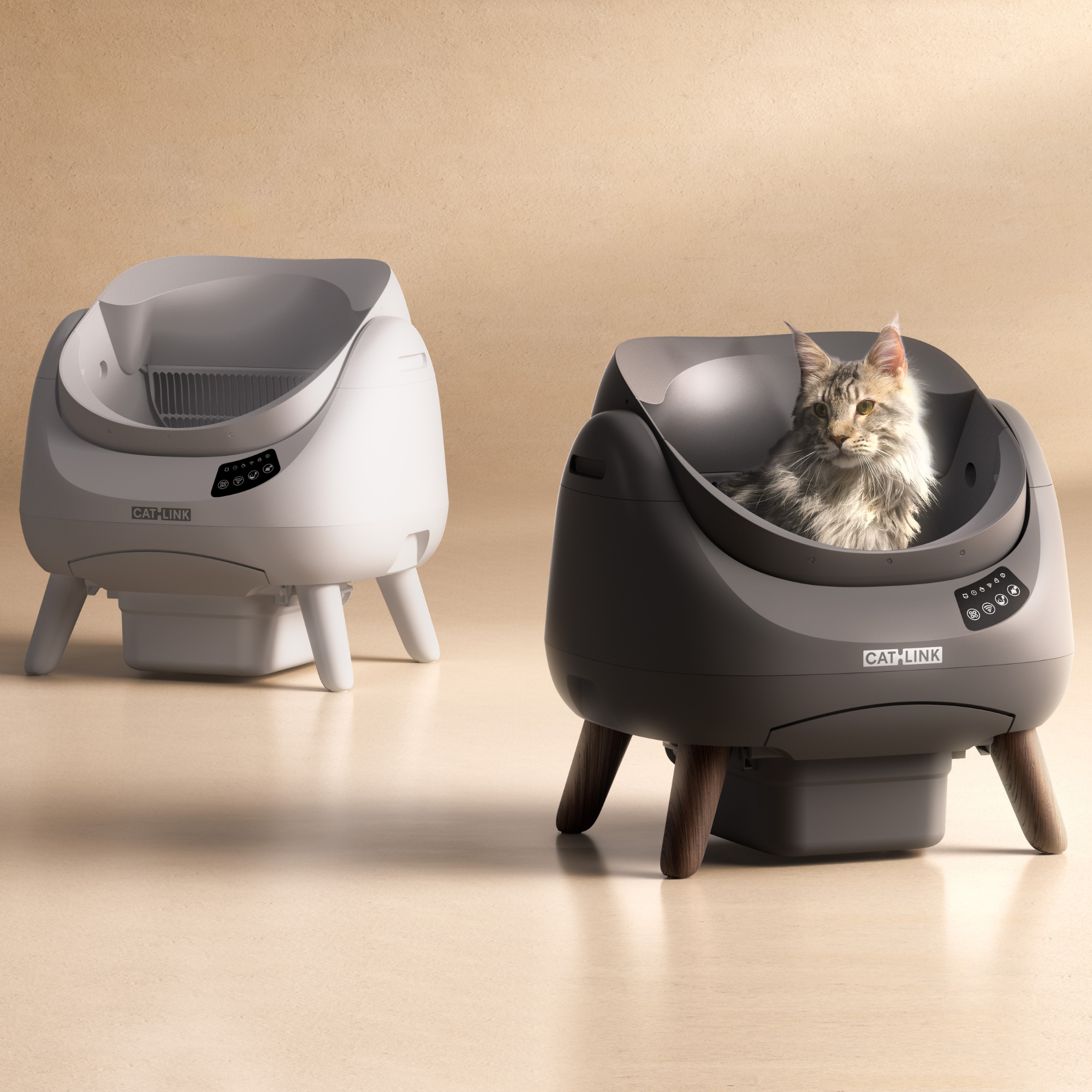CATLINK Open X Smart Automatic Self-Cleaning Cat Litter Box – Grey
