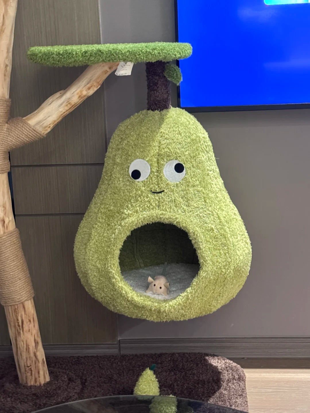EcoPawPaw Natural Wood Cat Tree – A Little Fruit Paradise for Your Cat!