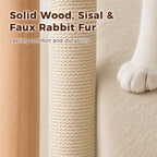 EcoPawPaw 88cm Premium Beech Wood Cat Tree – Large Top Bed, Removable Cat Basket & Sisal Scratching Post