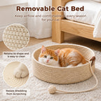 EcoPawPaw 88cm Premium Beech Wood Cat Tree – Large Top Bed, Removable Cat Basket & Sisal Scratching Post