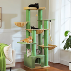Ecopawpaw XXL Cat Tree for Large Cats 170CM – Heavy Duty Cat Tower with Extra Thick Sisal Posts, Hammocks, Condo & Large Platforms for Maine Coons