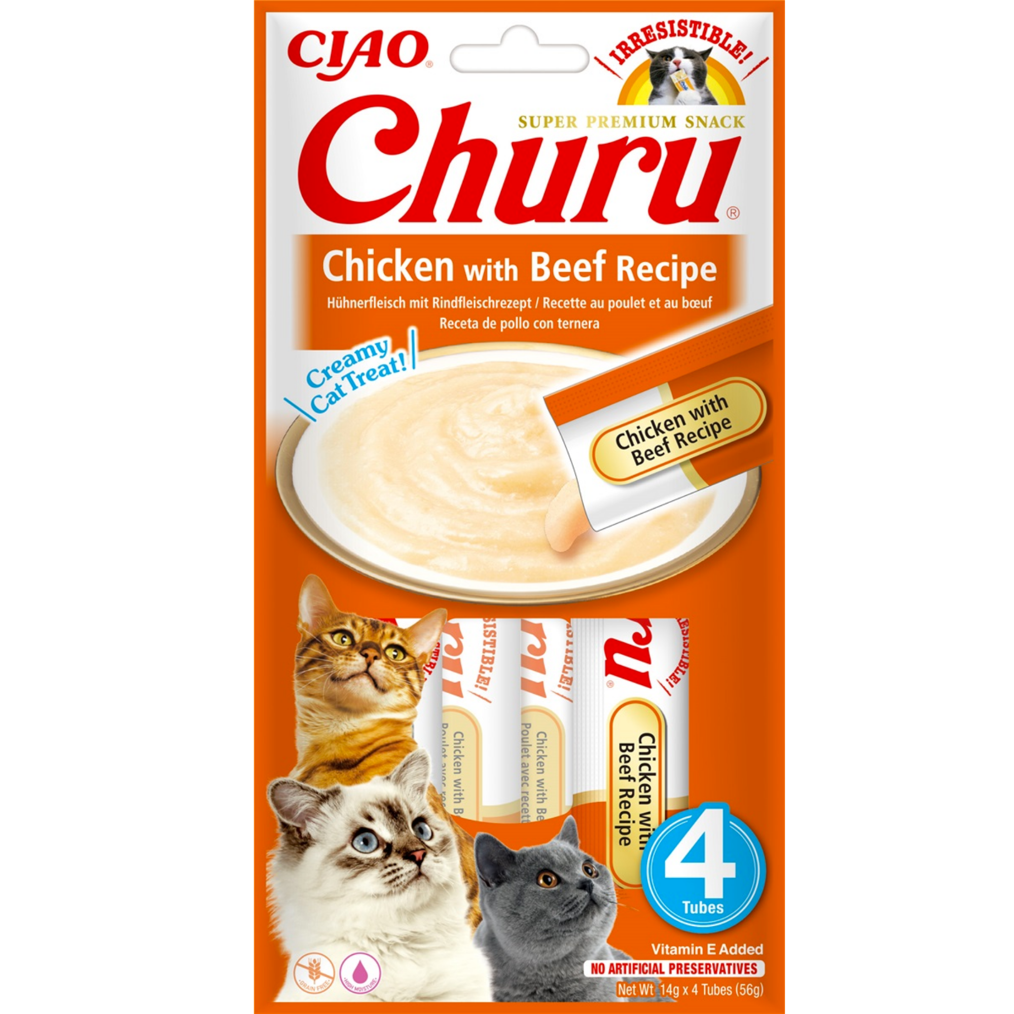 CIAO Churu Cat Treats Variety Pack – Creamy Lickable Cat Snacks | Grain-Free High Moisture Cat Tubes | Tuna, Chicken & Seafood Flavors