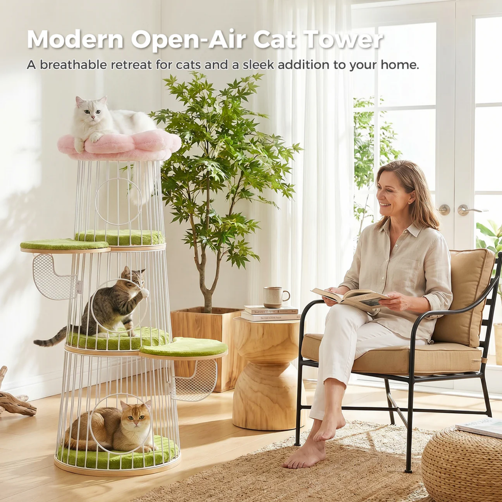 EcoPawPaw Modern Open-Air Cat Tower