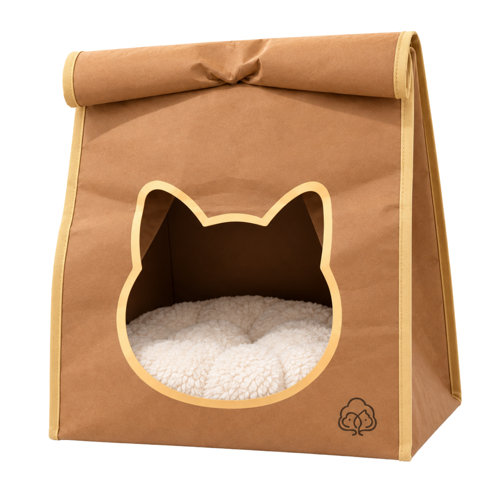 EcoPawPaw Personalised Kraft Paper Cat House – Eco-Friendly, Waterproof & Cozy