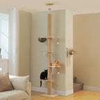 EcoPawPaw Solid Wood Floor-to-Ceiling Cat Tree