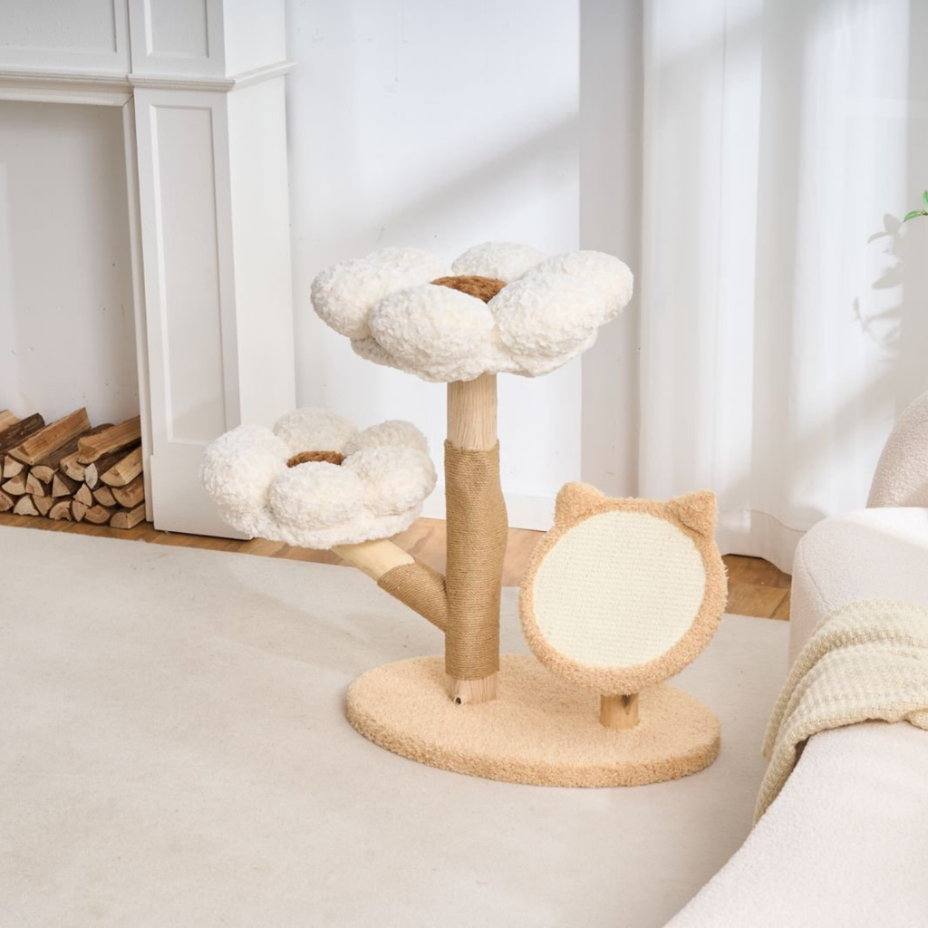 EcoPawPaw Four Seasons Bloom™ Solid Wood Cat Tree