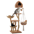 EcoPawPaw Luxury Natural Wood Cat Tree 180cm | Multi-Cat Tower