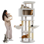 EcoPawPaw Luxury XXL Cat Tree for Large Cats – Multi-Level Cat Tower with 3 Hammocks, Spacious Condo & Thick Scratching Posts