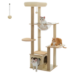 Wood Cat Tree Tower Scratching Post(135 cm)
