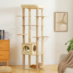 Wooden Cat Tree with Acrylic Space Capsule
