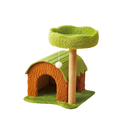 EcoPawPaw Forest Cottage Cat Tree Collection | Woodland Cat Tower with Cozy House, Scratching Posts & Lounge Bed
