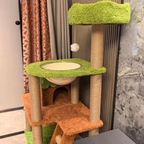 EcoPawPaw Forest Cottage Cat Tree Collection | Woodland Cat Tower with Cozy House, Scratching Posts & Lounge Bed