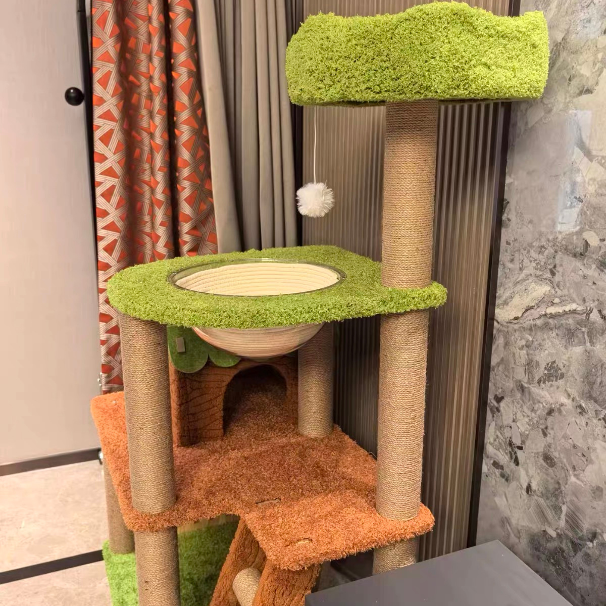 EcoPawPaw Forest Cottage Cat Tree Collection | Woodland Cat Tower with Cozy House, Scratching Posts & Lounge Bed