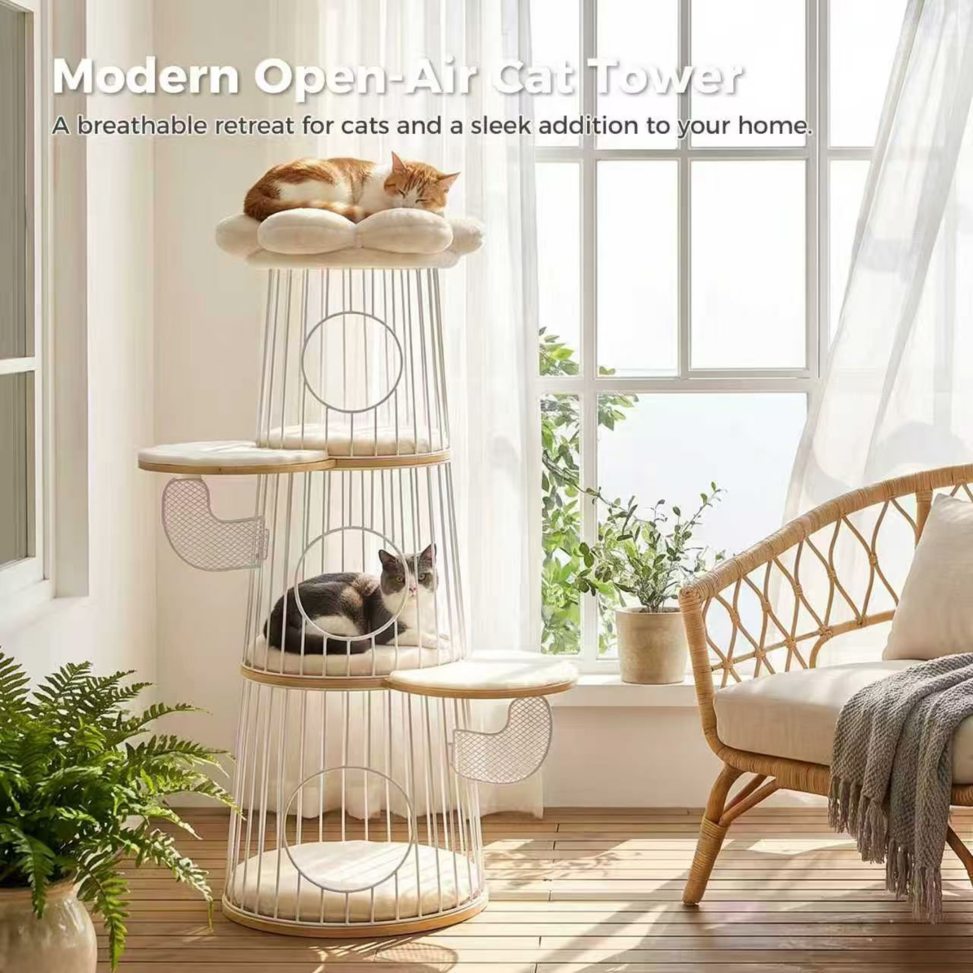 EcoPawPaw Modern Open-Air Cat Tower