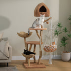 EcoPawPaw Luxury Natural Wood Cat Tree 180cm | Multi-Cat Tower