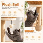EcoPawPaw Natural Wood Cat Tree with Rattan Nest – 76 cm