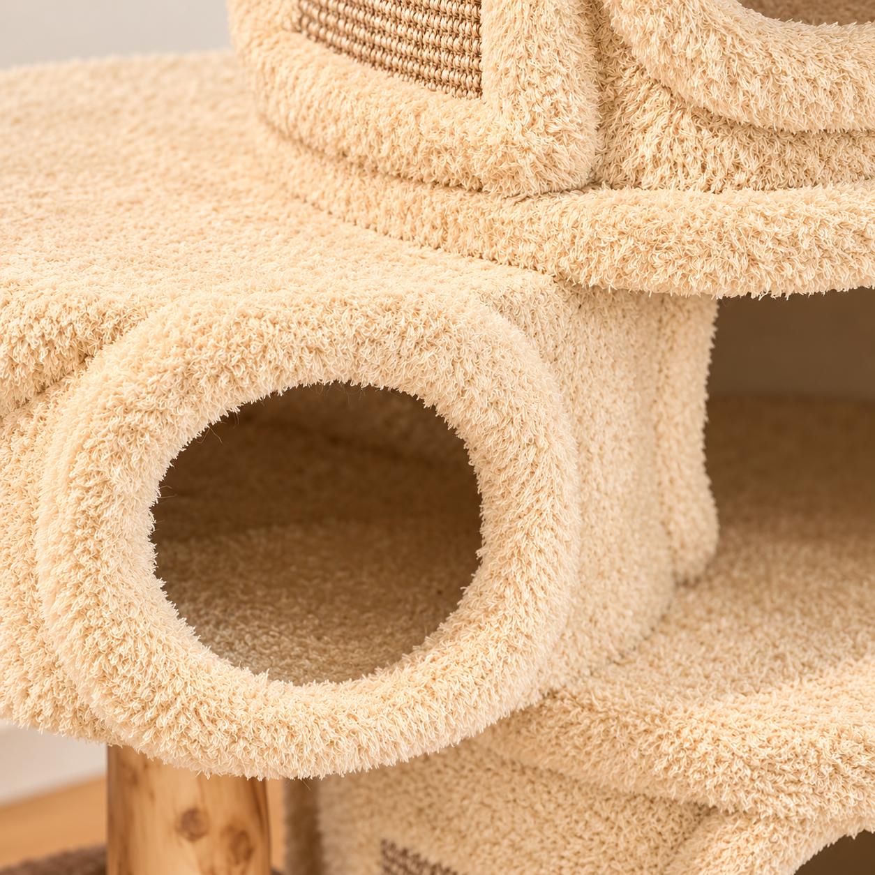 EcoPawPaw Treehouse MAX – XXL Natural Wood Cat Tree 177 cm