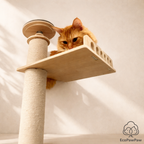 Adjustable Ceiling-to-Floor Solid Oak Cat Tree (240–280 cm)