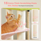 Ecopawpaw XXL Cat Tree for Large Cats 170CM – Heavy Duty Cat Tower with Extra Thick Sisal Posts, Hammocks, Condo & Large Platforms for Maine Coons