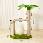 EcoPawPaw Palm Tree Cat Scratcher with Acrylic Space Capsule Bed – Modern Cat Lounge, Sisal Scratching Posts & Interactive Scratching Ball