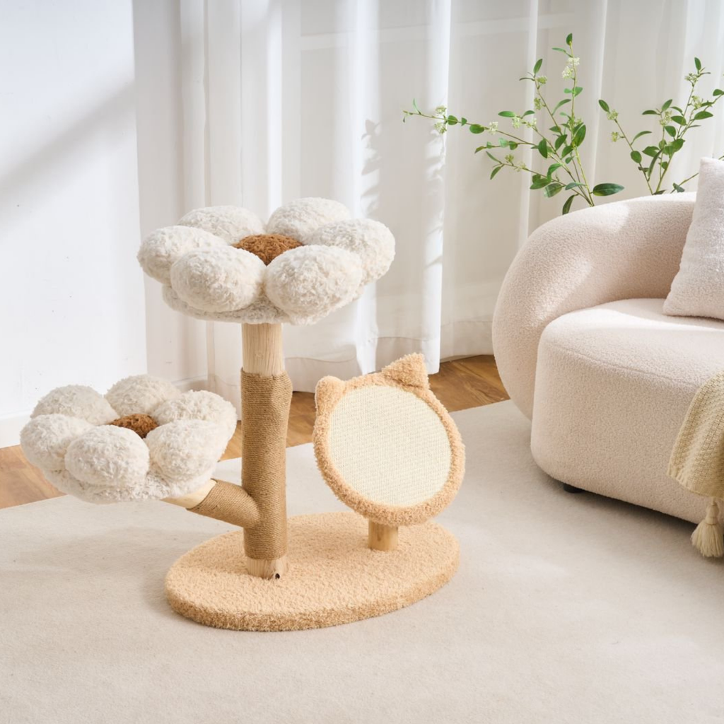 EcoPawPaw Four Seasons Bloom™ Solid Wood Cat Tree